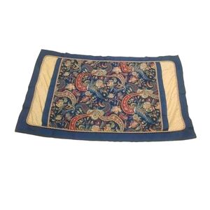 Waverly Rhapsody Jewel King 2 Pillow Shams Corded Pailsey Floral Blue RuffleTrim